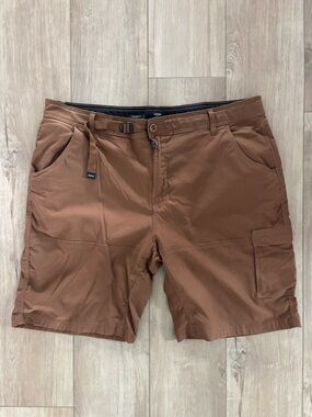 prAna Stretch Zion Hiking Shorts 40 Brown Utility Outdoor Gorpcore Trailcore